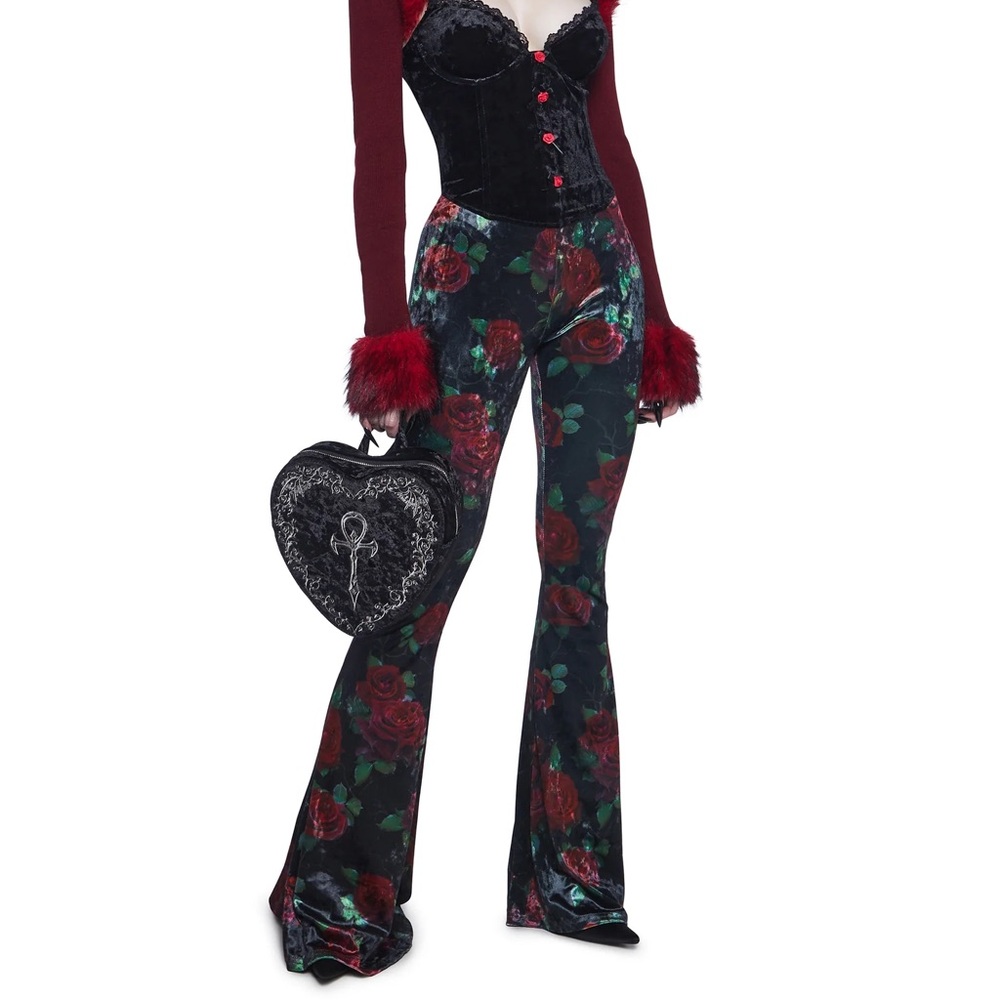 Velvet flare pants